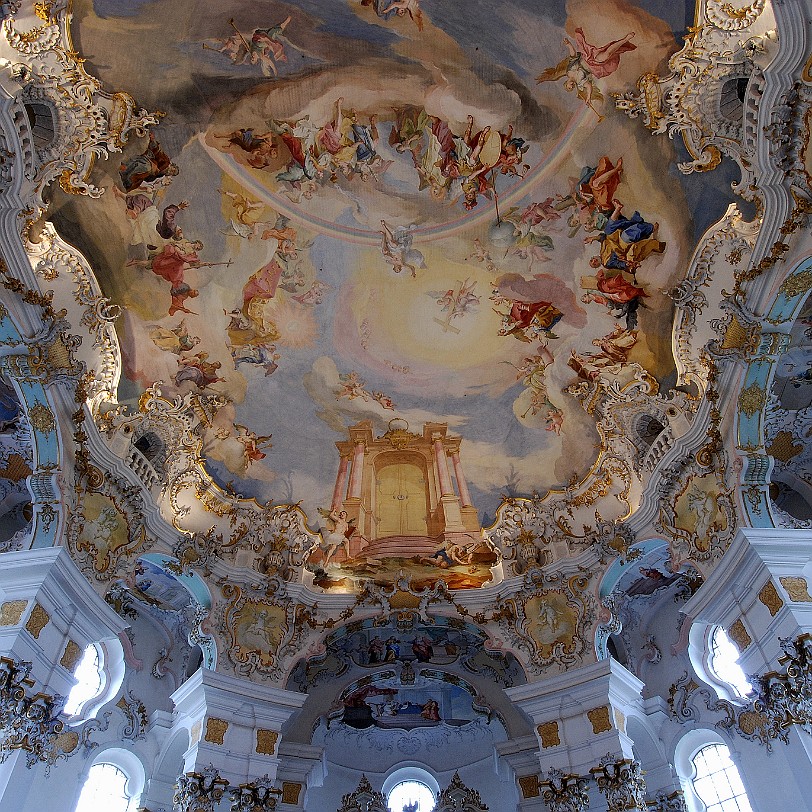 DSC_0245 Deutschland, Bayern, Wieskirche, Steingaden Von 1745 bis 1754 erbauten dann die Brüder Zimmermann unter der Leitung von Abt Marinus II. Mayer die heutige Kirche...