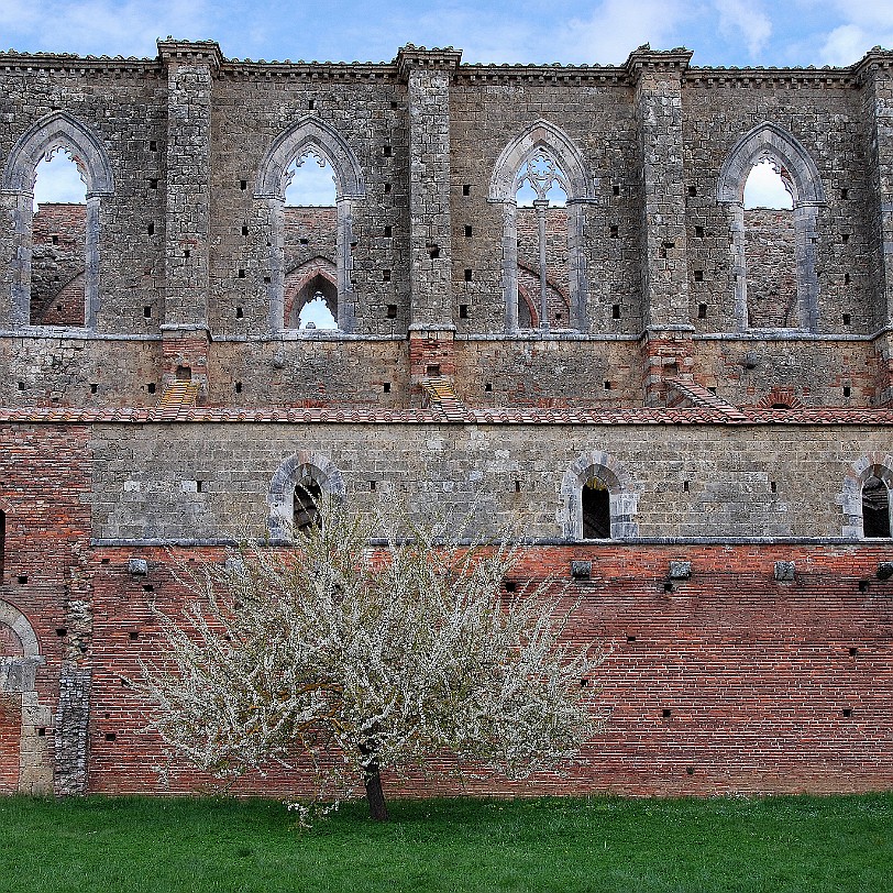 DSC_0801 Abbazia di San Galgano Die Kirche stellt in Mittelitalien einen einzigartigen Fremdkörper dar. Mit diesem Bau wurden zum ersten Mal gotische Stilelemente in der...